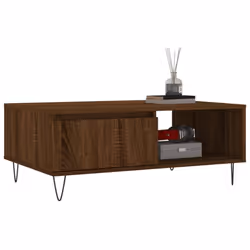 vidaXL Coffee Table Side Table End Table Sofa Table Black Engineered Wood - brown oak