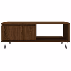 vidaXL Coffee Table Side Table End Table Sofa Table Black Engineered Wood - brown oak - Additional view 4