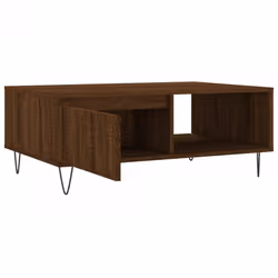 vidaXL Coffee Table Side Table End Table Sofa Table Black Engineered Wood - brown oak - Additional view 5
