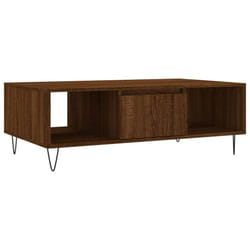 vidaXL Coffee Table Side Table Telephone Table Concrete Grey Engineered Wood - brown oak