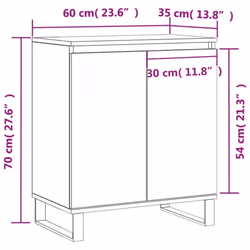 vidaXL Sideboard Storage Cabinet Side Cabinet Cupboard White Engineered Wood - sonoma oak - Additional view 10