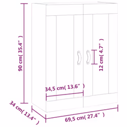 vidaXL Wall Mounted Cabinet Bathroom Cabinet Storage Hanging Wall Cabinet - white