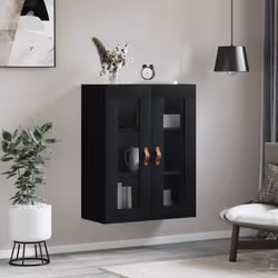 vidaXL Wall Mounted Cabinet Bathroom Cabinet Storage Hanging Wall Cabinet - black