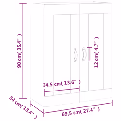 vidaXL Wall Mounted Cabinet Bathroom Cabinet Storage Hanging Wall Cabinet - black