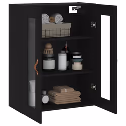 vidaXL Wall Mounted Cabinet Bathroom Cabinet Storage Hanging Wall Cabinet - black - Additional view 4
