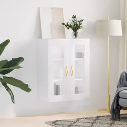 vidaXL Wall Mounted Cabinet Bathroom Wall Storage Cabinet Engineered Wood - white