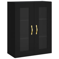 vidaXL Wall Mounted Cabinet Bathroom Wall Storage Cabinet Engineered Wood - black