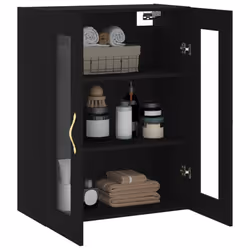 vidaXL Wall Mounted Cabinet Bathroom Wall Storage Cabinet Engineered Wood - black - Additional view 4