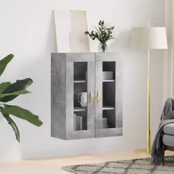 vidaXL Wall Mounted Cabinet Bathroom Wall Storage Cabinet Engineered Wood - concrete grey