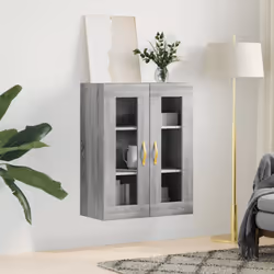 vidaXL Wall Mounted Cabinet Bathroom Wall Storage Cabinet Engineered Wood - grey sonoma