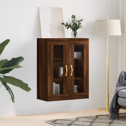 vidaXL Wall Mounted Cabinet Bathroom Wall Storage Cabinet Engineered Wood - brown oak