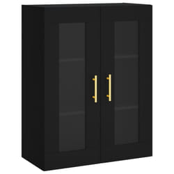 vidaXL Wall Mounted Cabinet Cupboard Side Cabinet Sonoma Oak Engineered Wood - black