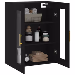 vidaXL Wall Mounted Cabinet Cupboard Side Cabinet Sonoma Oak Engineered Wood - black - Additional view 4