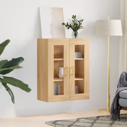 vidaXL Wall Mounted Cabinet Cupboard Side Cabinet Sonoma Oak Engineered Wood - sonoma oak