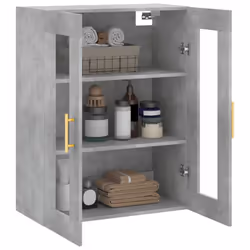 vidaXL Wall Mounted Cabinet Cupboard Side Cabinet Sonoma Oak Engineered Wood - concrete grey - Additional view 4