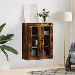 vidaXL Wall Mounted Cabinet Cupboard Side Cabinet Sonoma Oak Engineered Wood - smoked oak