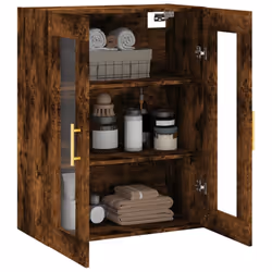 vidaXL Wall Mounted Cabinet Cupboard Side Cabinet Sonoma Oak Engineered Wood - smoked oak - Additional view 4