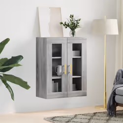 vidaXL Wall Mounted Cabinet Cupboard Side Cabinet Sonoma Oak Engineered Wood - grey sonoma - Additional view 2