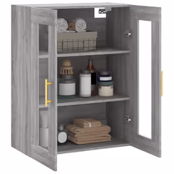vidaXL Wall Mounted Cabinet Cupboard Side Cabinet Sonoma Oak Engineered Wood - grey sonoma - Additional view 4