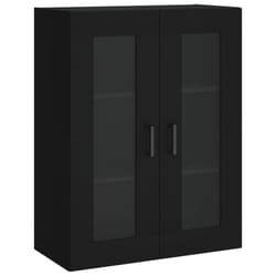 vidaXL Wall Mounted Cabinet Storage Cabinet Side Cabinet White Engineered Wood - black