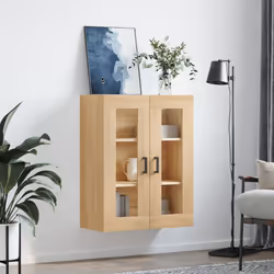 vidaXL Wall Mounted Cabinet Storage Cabinet Side Cabinet White Engineered Wood - sonoma oak