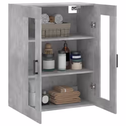 vidaXL Wall Mounted Cabinet Storage Cabinet Side Cabinet White Engineered Wood - concrete grey - Additional view 4