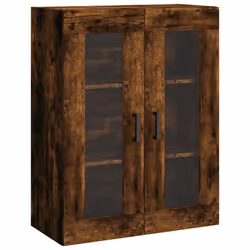vidaXL Wall Mounted Cabinet Storage Cabinet Side Cabinet White Engineered Wood - smoked oak