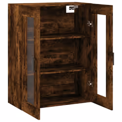 vidaXL Wall Mounted Cabinet Storage Cabinet Side Cabinet White Engineered Wood - smoked oak - Additional view 5