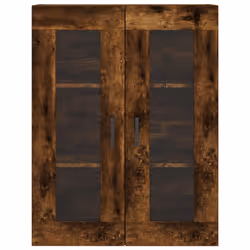 vidaXL Wall Mounted Cabinet Storage Cabinet Side Cabinet White Engineered Wood - smoked oak - Additional view 6