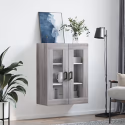 vidaXL Wall Mounted Cabinet Storage Cabinet Side Cabinet White Engineered Wood - grey sonoma