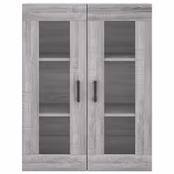 vidaXL Wall Mounted Cabinet Storage Cabinet Side Cabinet White Engineered Wood - grey sonoma - Additional view 6