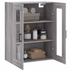 vidaXL Wall Mounted Cabinet Bathroom Cabinet Storage Hanging Wall Cabinet - grey sonoma - Additional view 4