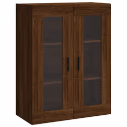 vidaXL Wall Mounted Cabinet Cupboard Side Cabinet Smoked Oak Engineered Wood - brown oak