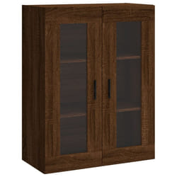 vidaXL Wall Mounted Cabinet Cupboard Side Cabinet Smoked Oak Engineered Wood - brown oak