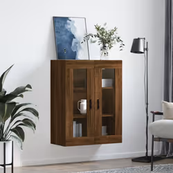 vidaXL Wall Mounted Cabinet Cupboard Side Cabinet Smoked Oak Engineered Wood - brown oak