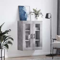 vidaXL Wall Mounted Cabinet Wall Storage Cabinet Grey Sonoma Engineered Wood - concrete grey