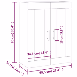 vidaXL Wall Mounted Cabinet Wall Storage Cabinet Grey Sonoma Engineered Wood - concrete grey