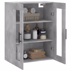 vidaXL Wall Mounted Cabinet Wall Storage Cabinet Grey Sonoma Engineered Wood - concrete grey - Additional view 4