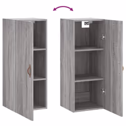 vidaXL Wall Mounted Cabinet Bathroom Cabinet Storage Cabinet Cupboard White - grey sonoma - Additional view 9