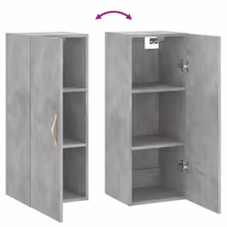 vidaXL Wall Mounted Cabinet Bathroom Wall Storage Cabinet Engineered Wood - concrete grey - Additional view 9