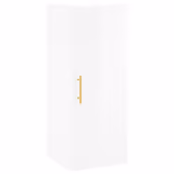 vidaXL Wall Mounted Cabinet Storage Cabinet Side Cabinet Black Engineered Wood - high gloss white