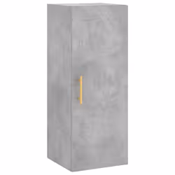 vidaXL Wall Mounted Cabinet Storage Cabinet Side Cabinet Black Engineered Wood - concrete grey