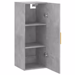 vidaXL Wall Mounted Cabinet Storage Cabinet Side Cabinet Black Engineered Wood - concrete grey - Additional view 5
