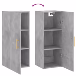 vidaXL Wall Mounted Cabinet Storage Cabinet Side Cabinet Black Engineered Wood - concrete grey - Additional view 9