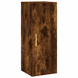 vidaXL Wall Mounted Cabinet Storage Cabinet Side Cabinet Black Engineered Wood - smoked oak