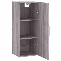 vidaXL Wall Mounted Cabinet Storage Cabinet Side Cabinet Black Engineered Wood - grey sonoma - Additional view 5