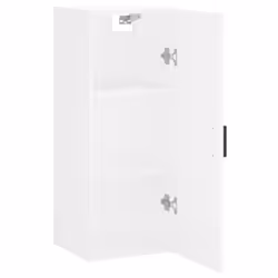 vidaXL Wall Mounted Cabinet Storage Cabinet Side Cabinet Black Engineered Wood - white - Additional view 5