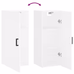 vidaXL Wall Mounted Cabinet Storage Cabinet Side Cabinet Black Engineered Wood - white - Additional view 9