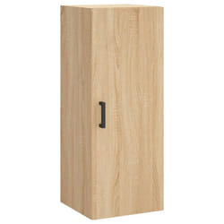 vidaXL Wall Mounted Cabinet Storage Cabinet Side Cabinet Black Engineered Wood - sonoma oak