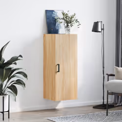 vidaXL Wall Mounted Cabinet Storage Cabinet Side Cabinet Black Engineered Wood - sonoma oak
